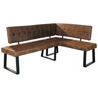 Eckbank Lavik Webstoff Braun 185x134 cm - Schwarz/Braun, MODERN, Textil/Metall (185/134cm) - MID.YOU