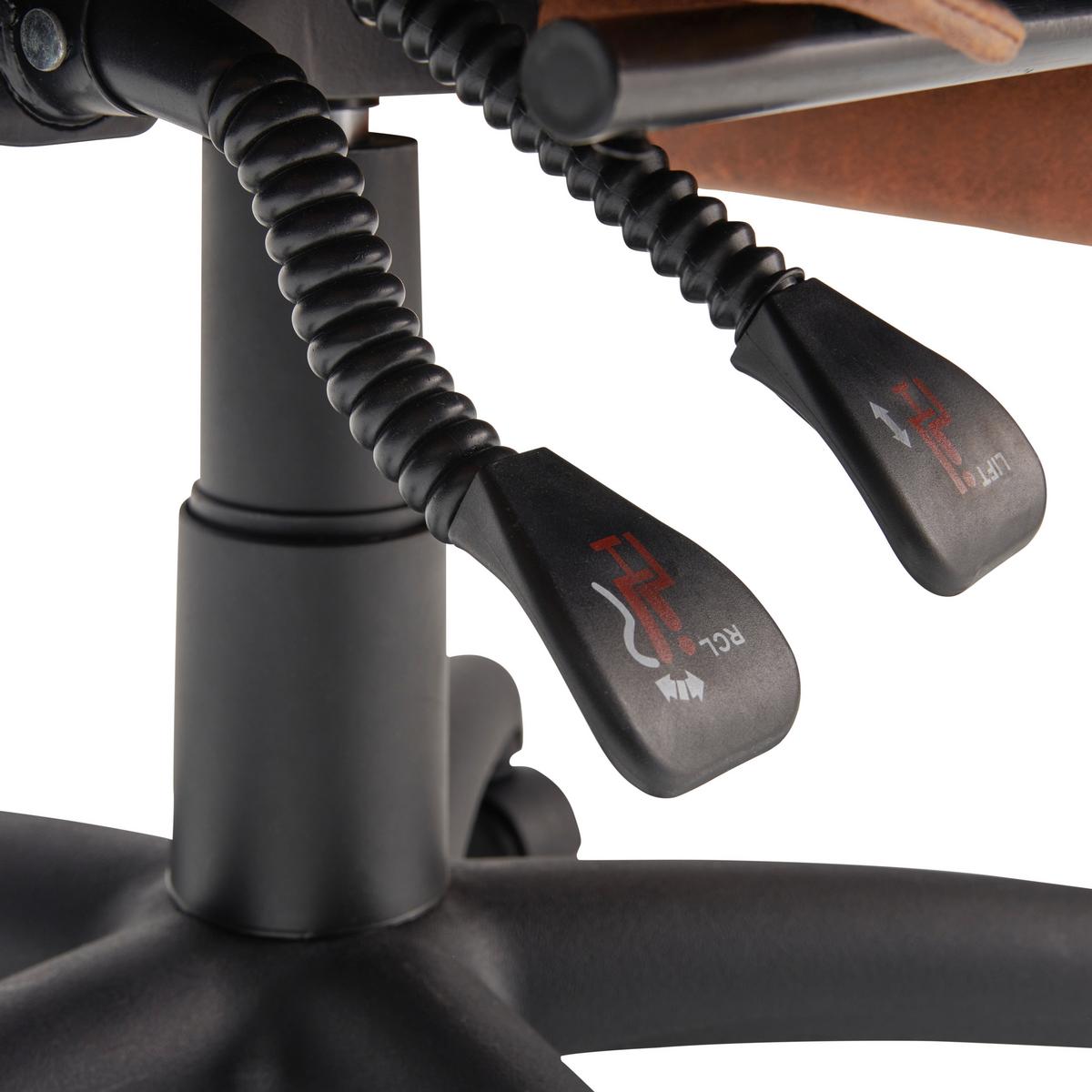 Chefsessel Bernie - Schwarz/Braun, LIFESTYLE, Holz/Kunststoff (66/114 - 122/71,5cm) - MID.YOU