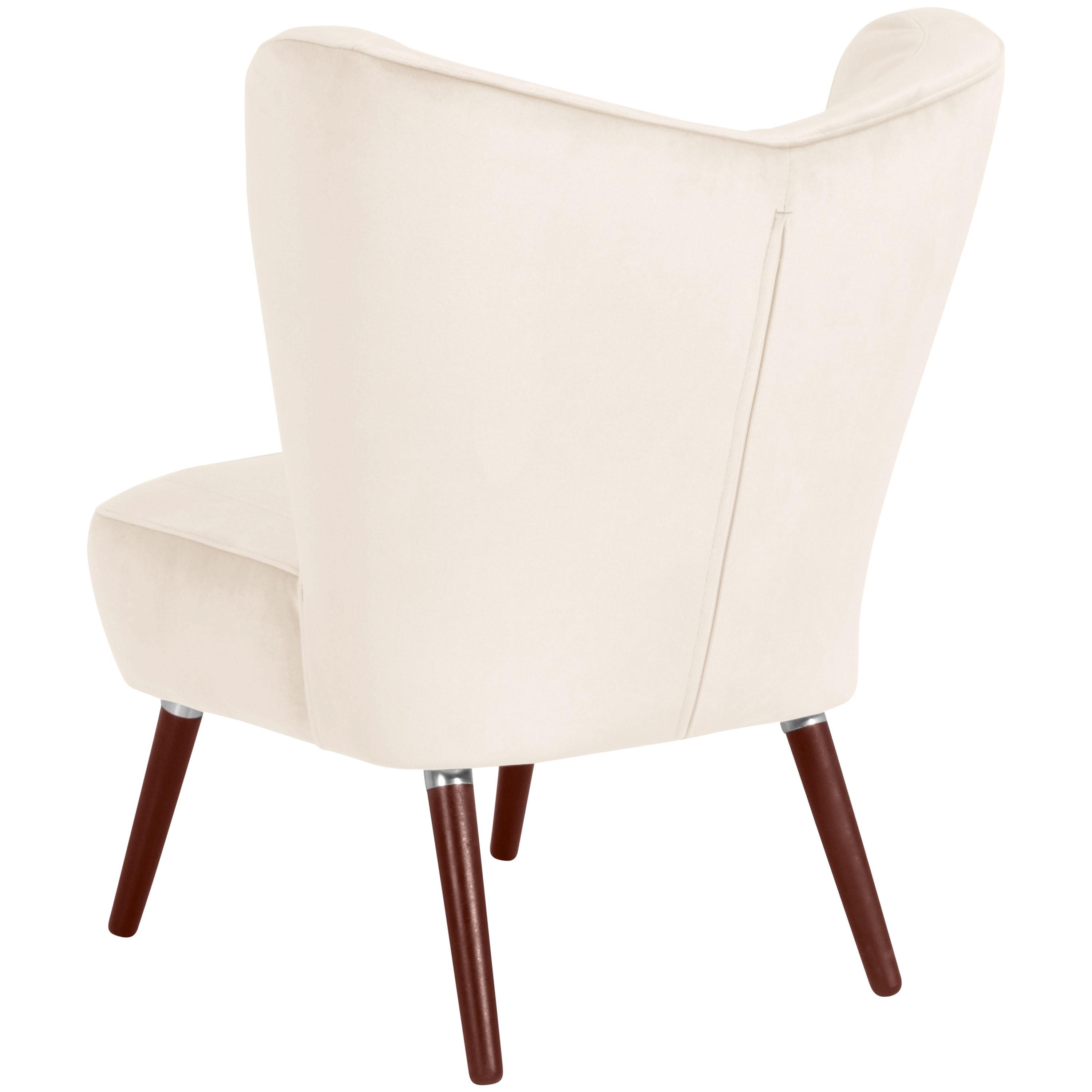 Polstersessel Sari Samt Creme - Nussbaumfarben/Creme, Design, Textil (70/86/69cm) - Max Winzer