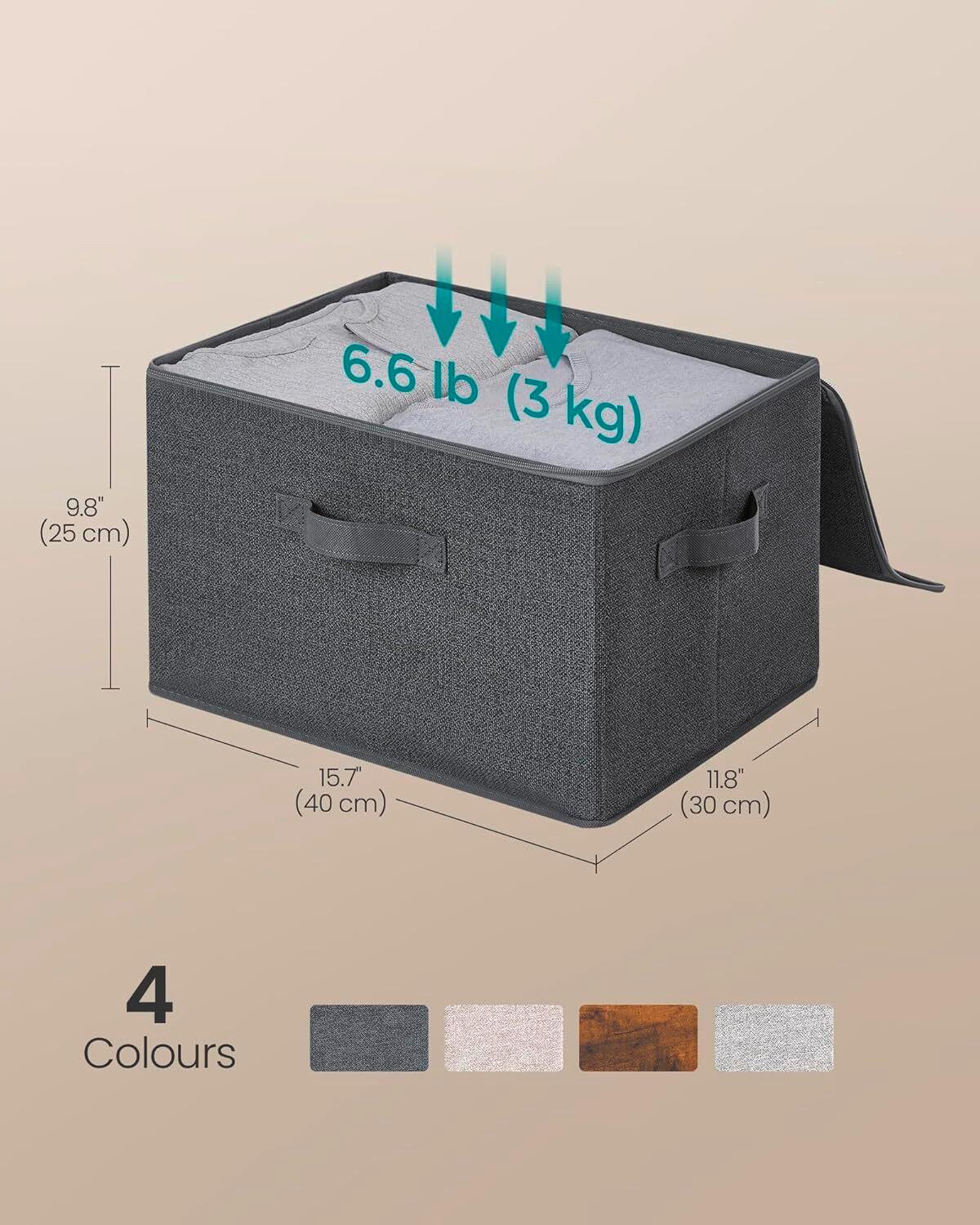 Aufbewahrungsboxen-set Grau B: 40 Cm - Grau, Basics, Papier/Textil (40/25/30cm)