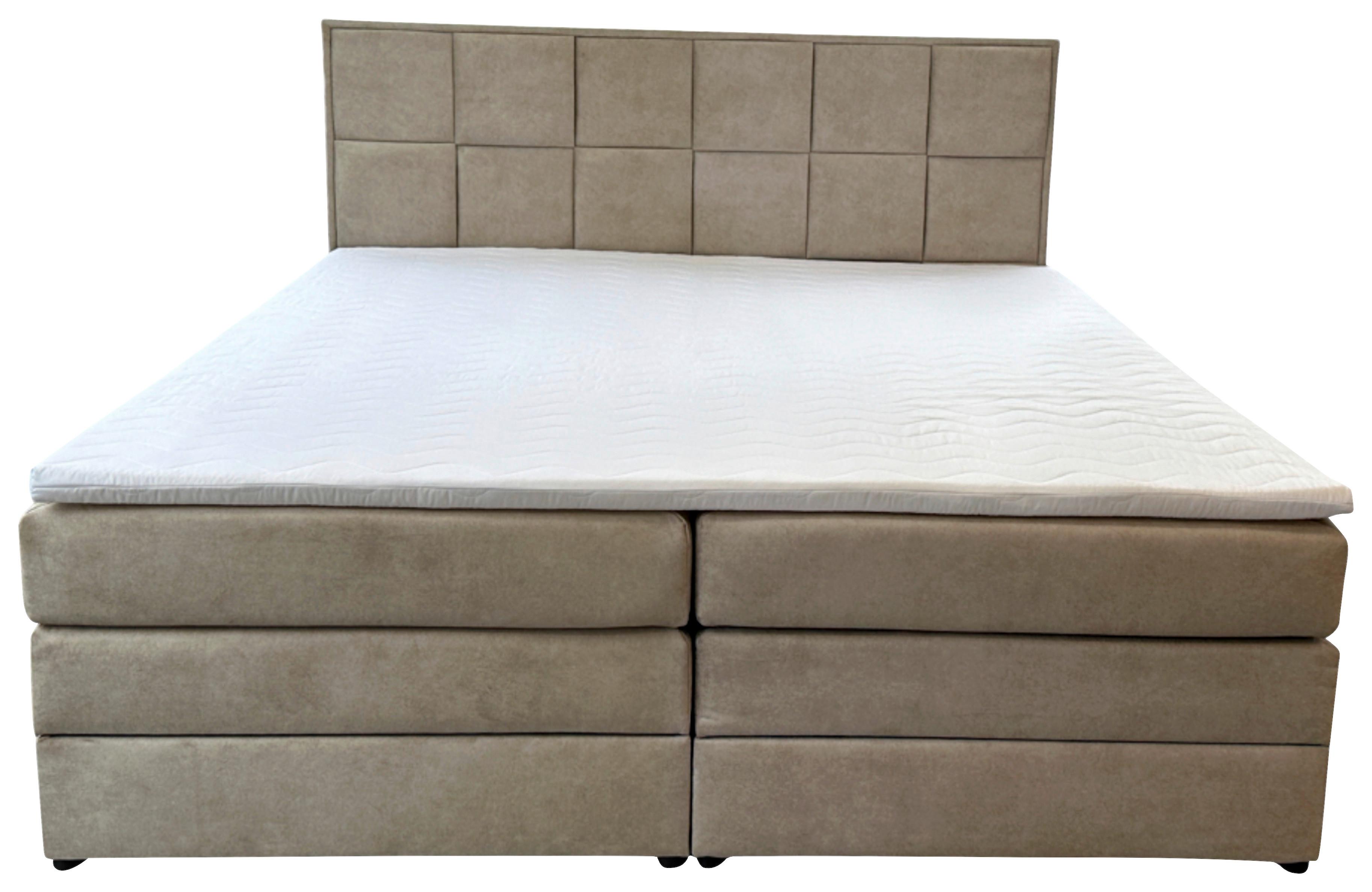 Boxspringbett Carla 180x200 cm - Beige/Schwarz, Basics, Textil (180/200cm) - MID.YOU
