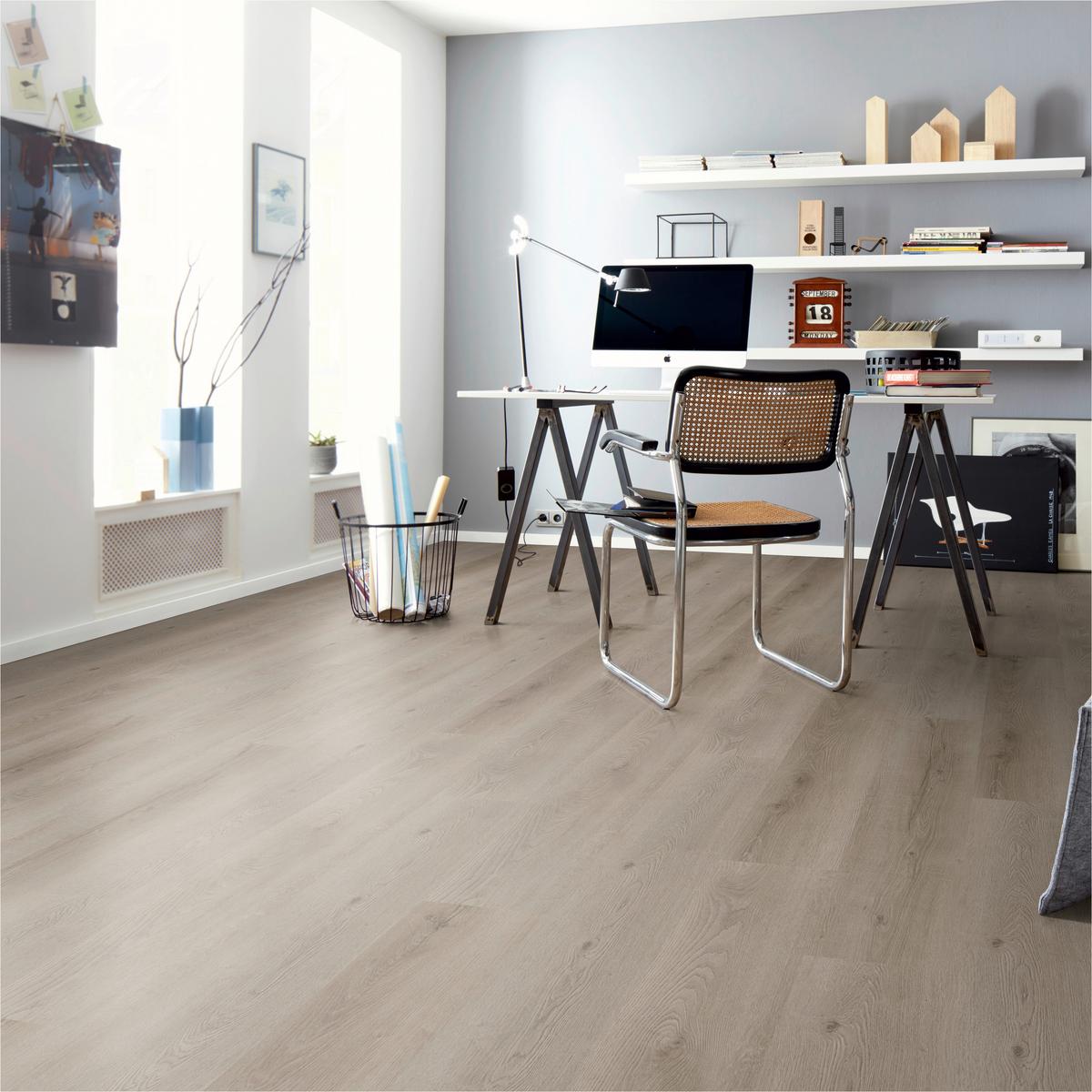 Designboden Eichefarben/Grau /Hellbraun Landhausdiele Stärke 4,8mm - Hellbraun/Eichefarben, Basics, Kunststoff (122/23/0.48cm)