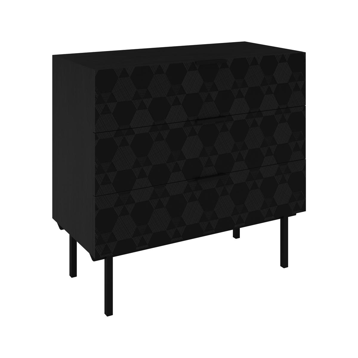 Komoda ROMA - čierna, Modern, kov/drevo (85/80/40cm) - Bessagi Home