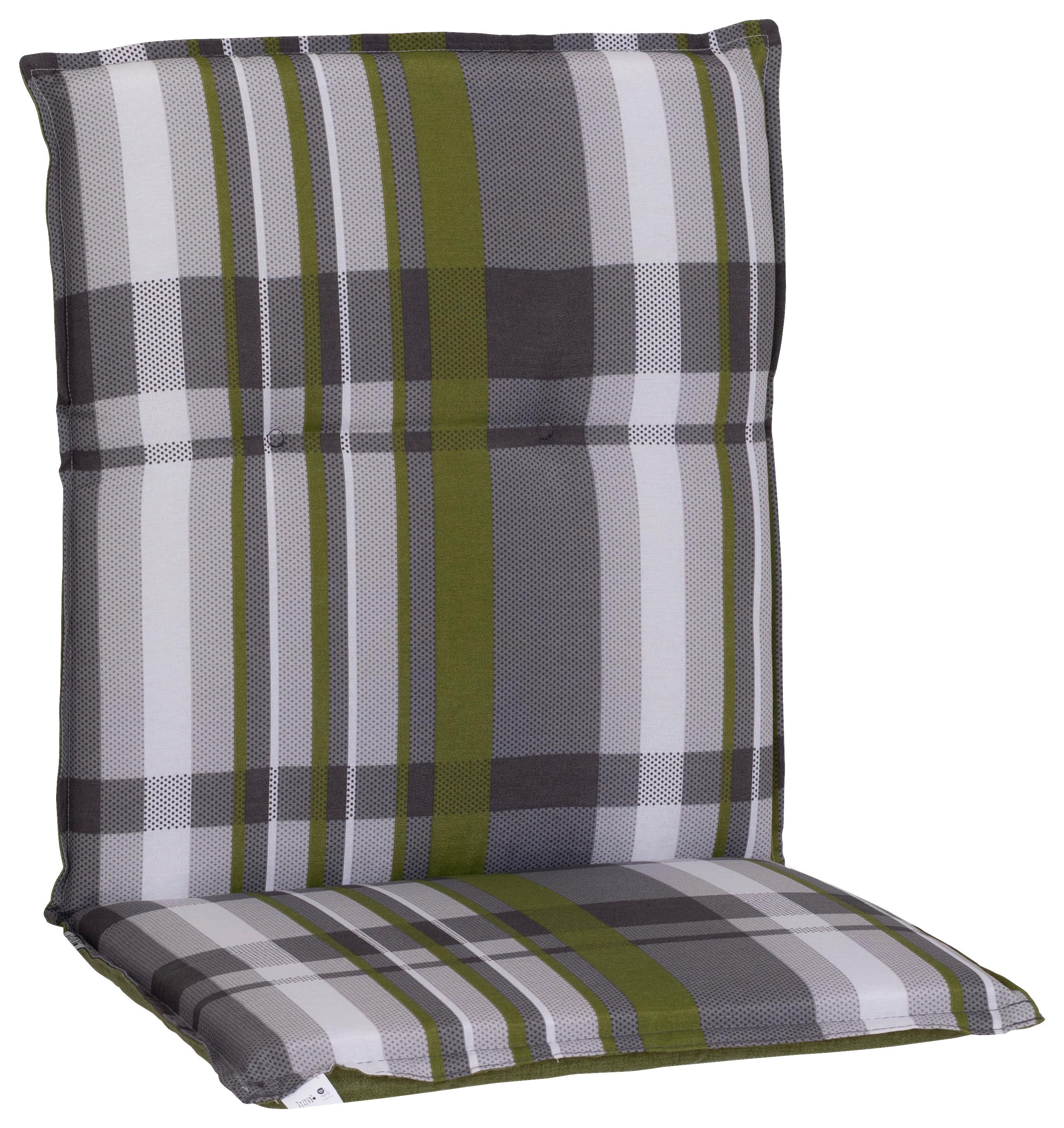 Sesselauflage Niederlehner Grün/Grau Kariert - Grün, Basics, Textil (100/48cm)