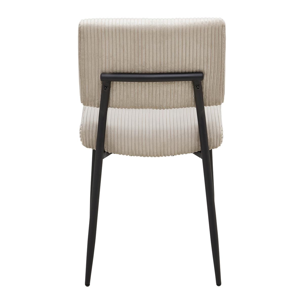 Stolička béžová - čierna/béžová, Modern, kov/drevo (56/85/47cm) - Bessagi Home