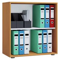 Aktenregal Lona L Buche Dekor B: 70 Cm - Buchefarben/Schwarz, Basics, Holzwerkstoff (70/74/37cm) - MID.YOU