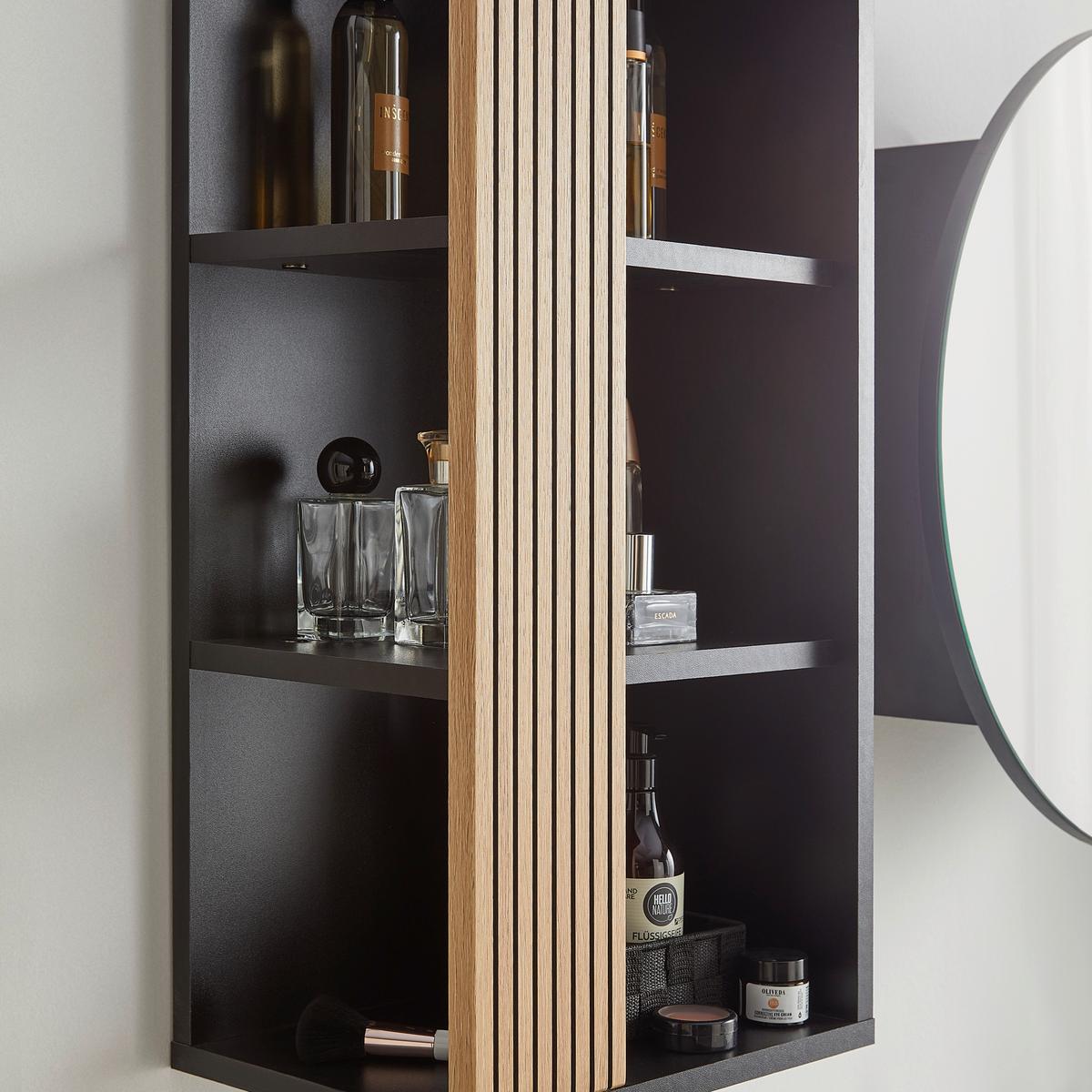 Závesná skrinka VENEZIA - čierna/farba duba, Lifestyle, kompozitné drevo (35/72/25cm) - Mömax