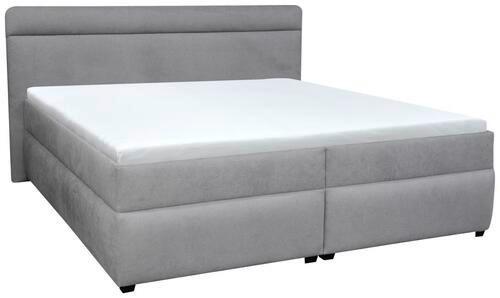 Manželská postel s roštem Reda 2, 180x200, šedá - šedá/černá, Konvenční, dřevo/textil (180/200cm)