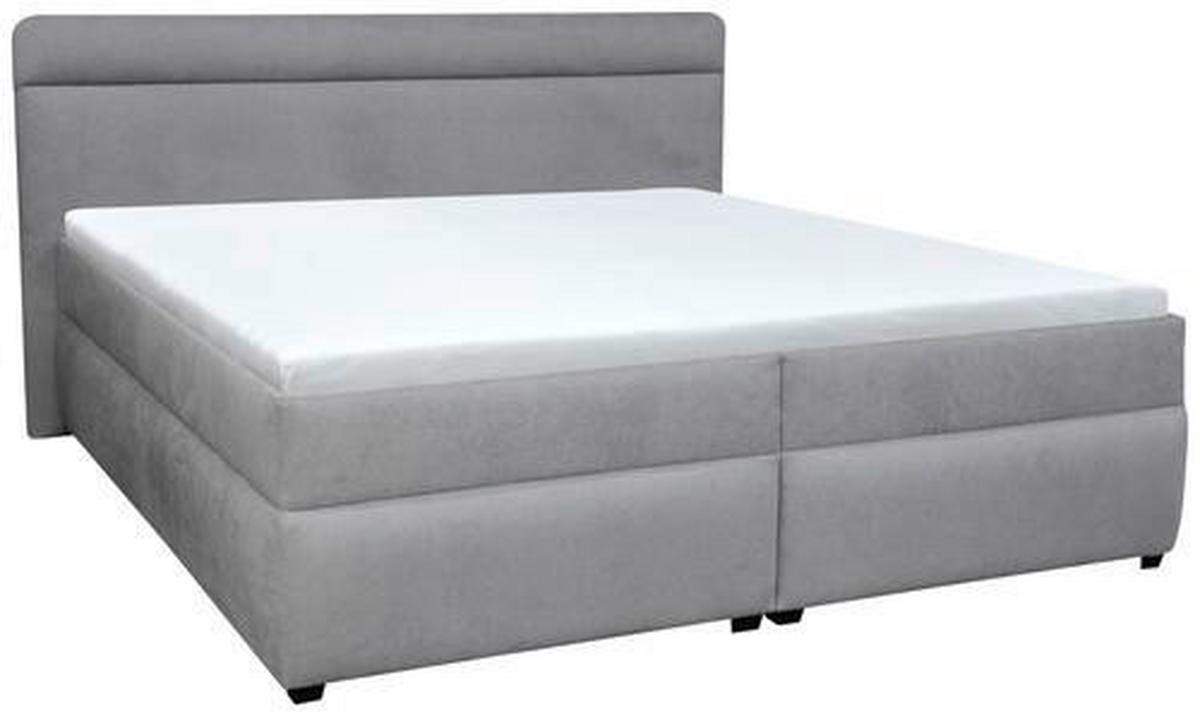 Manželská posteľ s roštom Reda 2, 160x200, sivá - čierna/sivá, Konventionell, drevo/textil (160/200cm)
