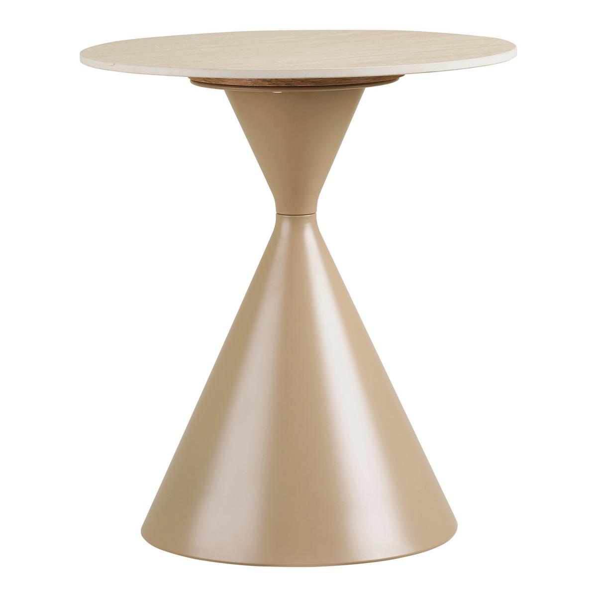 Beistelltisch Annecy Sandfarben B: 50cm - Sandfarben, Design, Stein/Metall (50/50/56cm) - MID.YOU