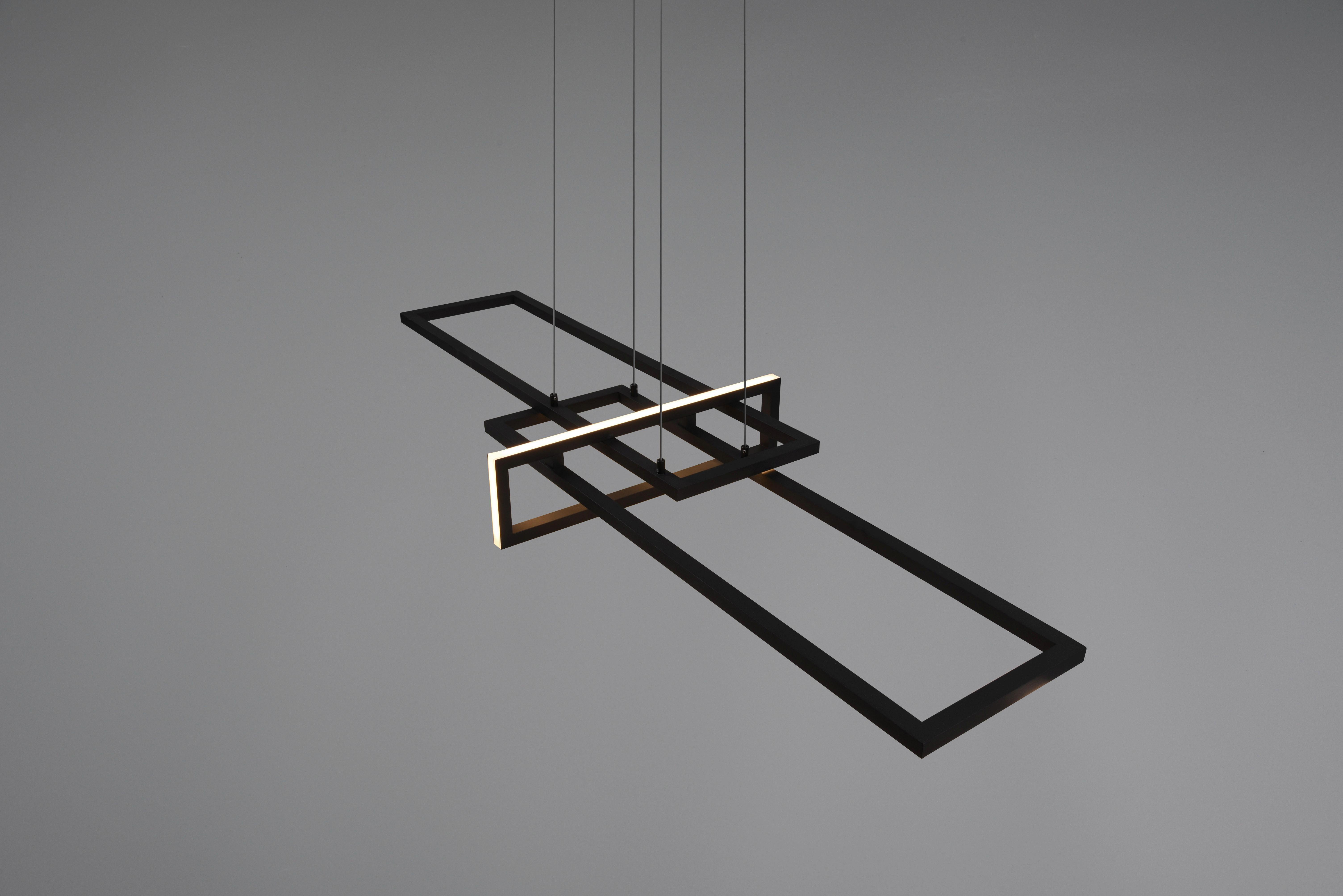 LED-Hängeleuchte Salinas H: 150 cm 1-Flammig dimmbar - Schwarz, Design, Metall (110/40/150cm) - Trio Leuchten