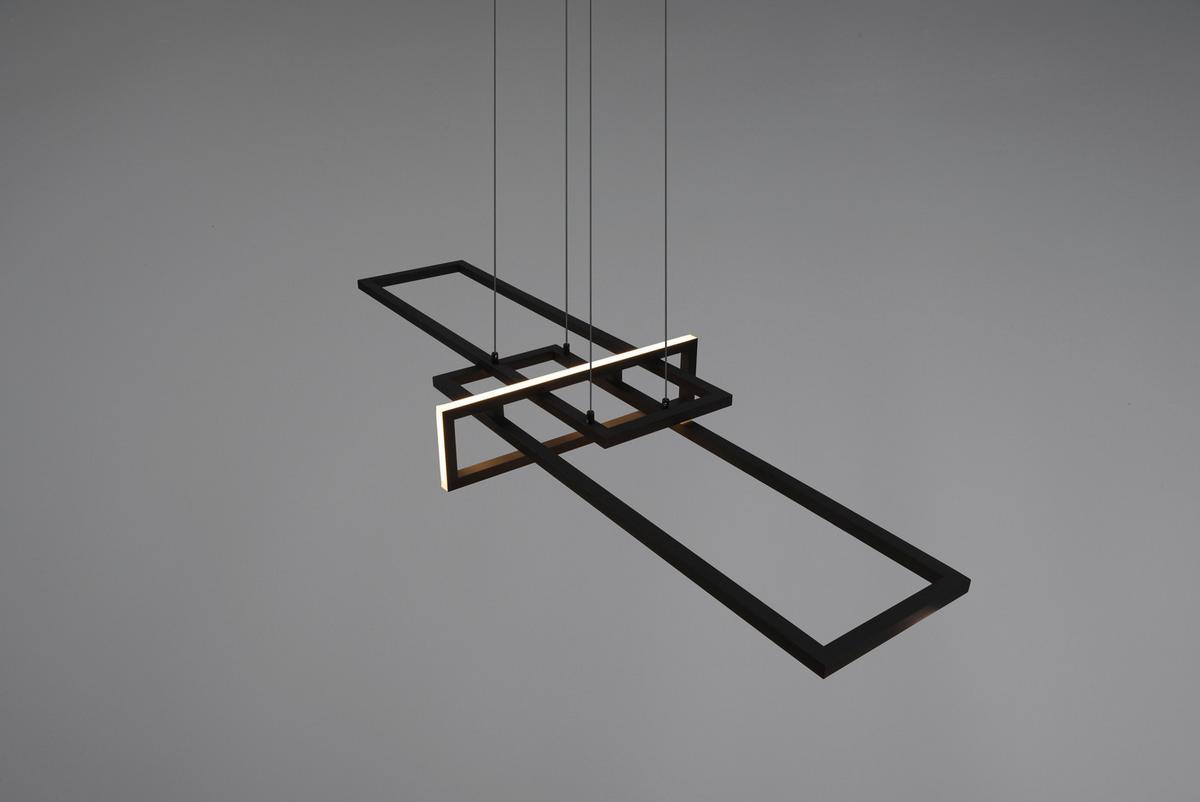 Led-hängeleuchte Salinas H: 150 Cm 1-Flammig Dimmbar - Schwarz, Design, Metall (110/40/150cm) - Trio Leuchten