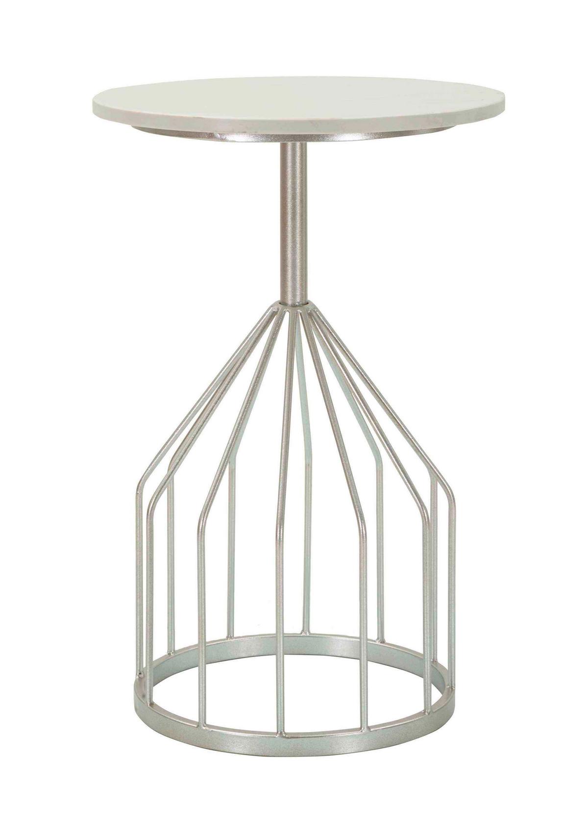 KONFERENČNÝ STOLÍK CUP - strieborná, Basics, kov/kameň (37,5/58cm)