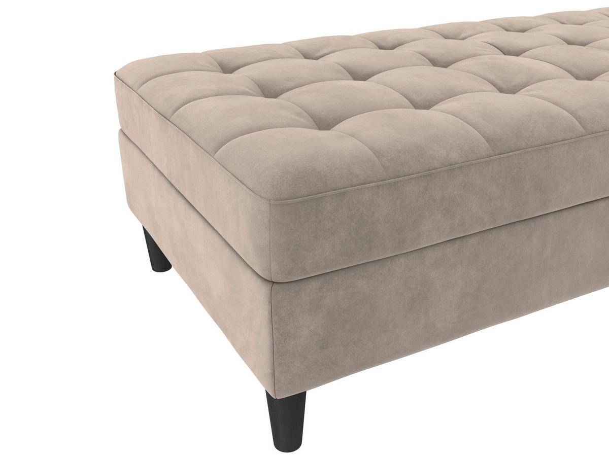 Hocker Palermo Taupe, mit Stauraum - Taupe/Schwarz, Basics, Textil (130/43cm) - Livetastic
