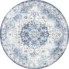Orientalischer Webteppich Blau Lucinda Rund Ø 133 cm - Blau, Basics, Textil (133cm) - James Wood