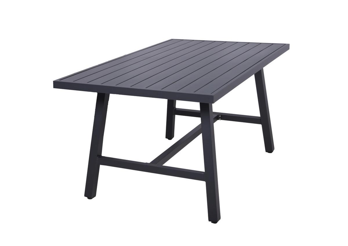 Gartentisch Denia - Schwarz, Basics, Metall (160/89,5/75cm) - Gardenson