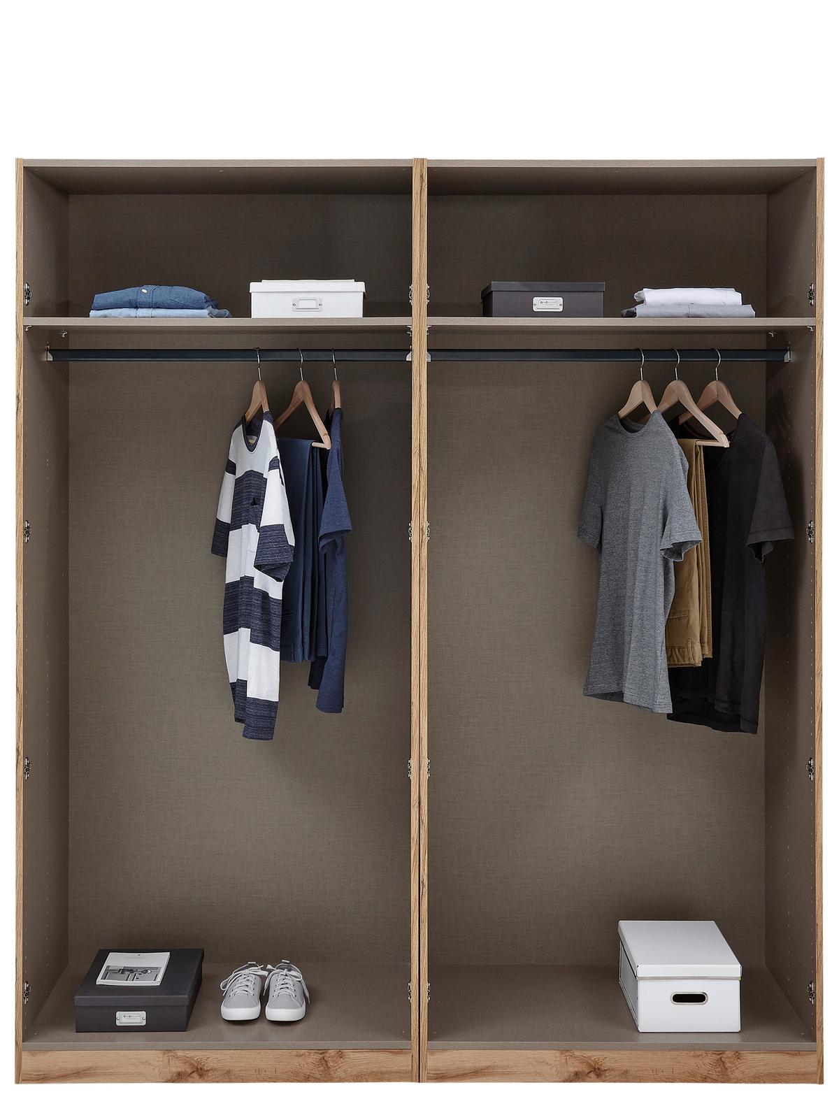 otevřená skříň UNIT š. 182 cm dekor bílá - bílá/barvy chromu, Moderní, kompozitní dřevo/plast (182,2/210/56,5cm) - Ondega