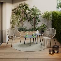 Loungesessel Sun - Beige/Schwarz, MODERN, Kunststoff/Metall (69/82/68cm) - Beldano