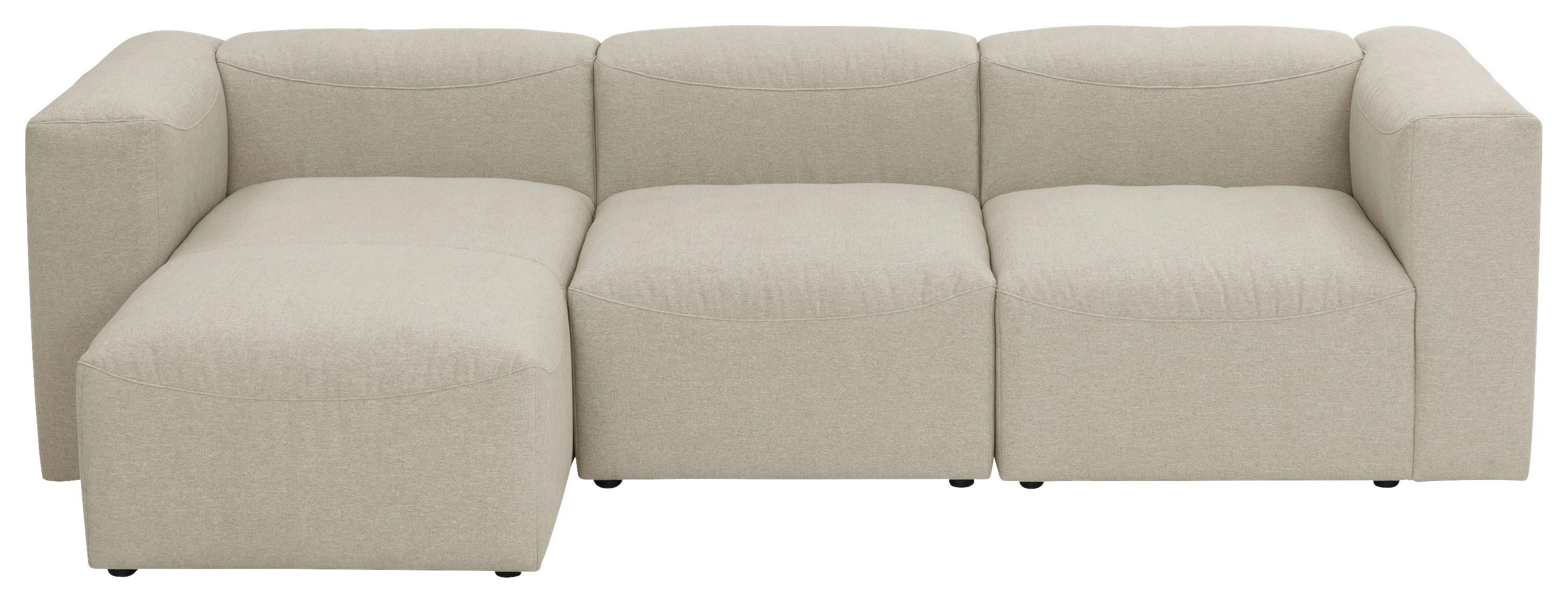 Ecksofa Lena Creme Flachgewebe - Creme, Design, Textil (275/73/160cm) - Max Winzer