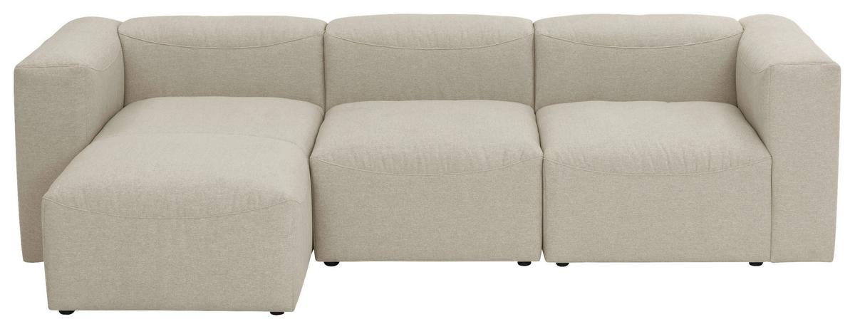 Ecksofa Lena Creme Flachgewebe - Creme, Design, Textil (275/73/160cm) - Max Winzer