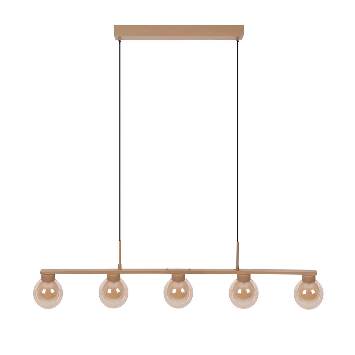 Hängeleuchte Exkl. G9, 25w - Braun, KONVENTIONELL, Glas/Metall (116/12/150cm) - Näve