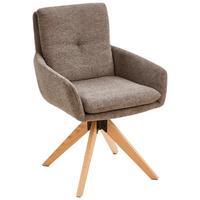 Armlehnstuhl Slide Braun B: 58 cm - Eichefarben/Braun, MODERN, Holz/Textil (58/91/63,5cm) - Livetastic