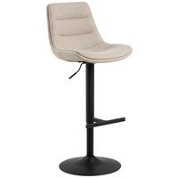 Barhocker Adisa - Beige/Schwarz, Design, Textil/Metall (47/95/52,5cm) - MID.YOU