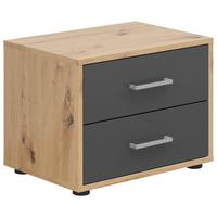 Éjjeliszekrény Smart 2 50/38cm - szürkésfehér/Artisan tölgy, Basics, faalapú anyag (50/38/35cm)