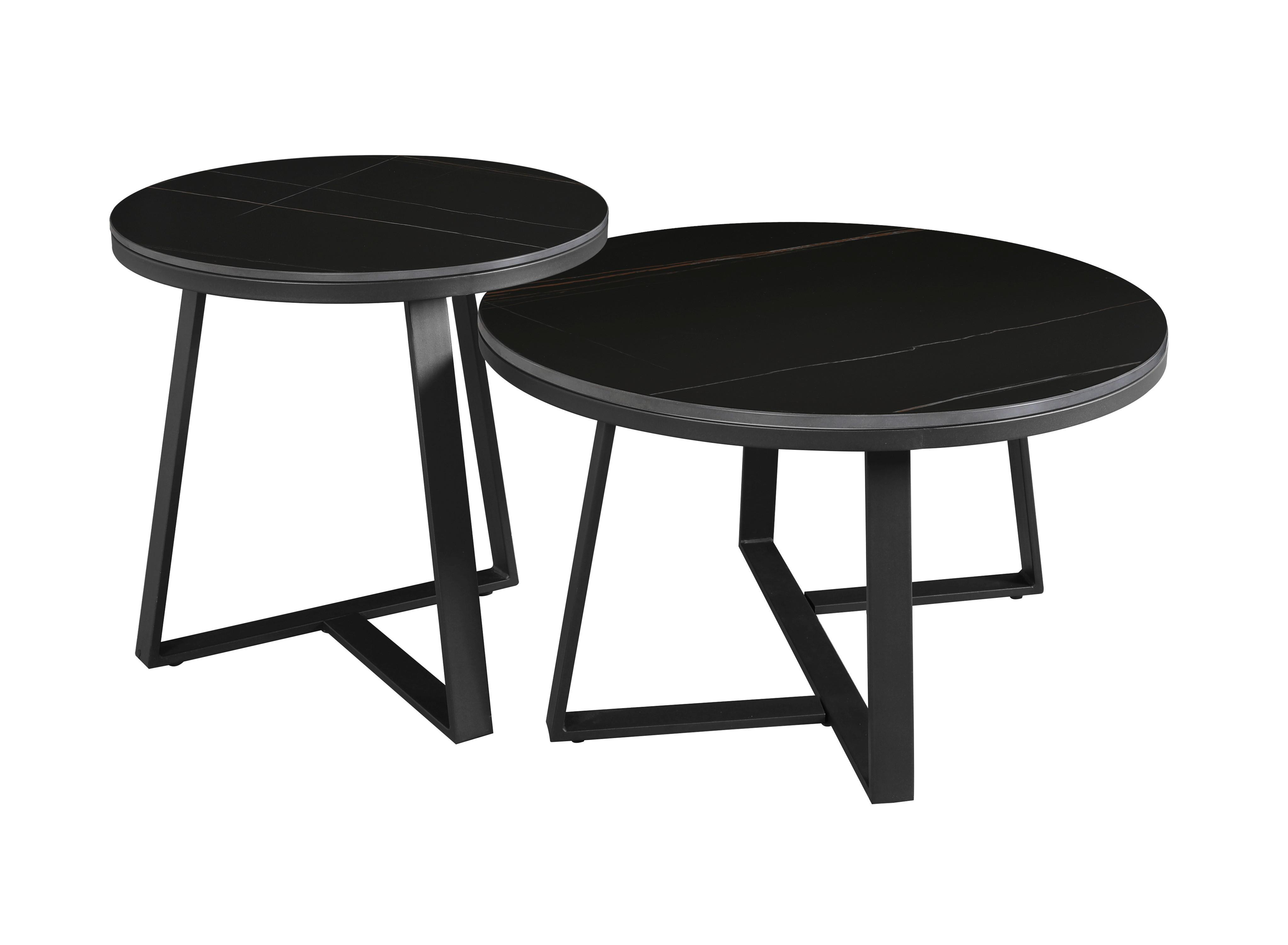 Couchtisch Pete Schwarz D: 69 Cm - Schwarz, MODERN, Stein/Metall (69/40cm) - MID.YOU