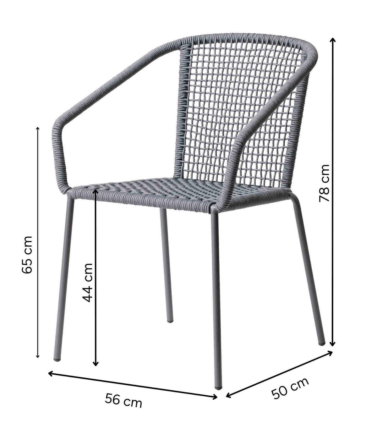 Gartensessel Vito, dunkelgrau 52x82x60 cm - Dunkelgrau/Anthrazit, Natur, Kunststoff/Metall (52/82/60cm) - Gardenson