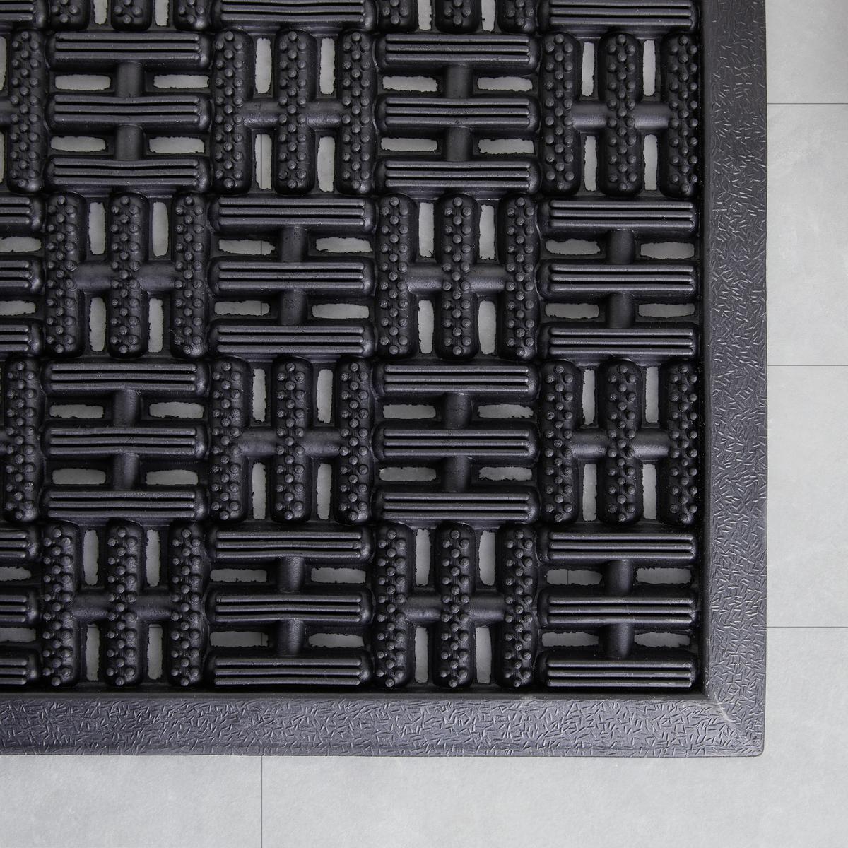 DVEŘNÍ ROHOŽKA Karo, 40/60 cm - černá, Basics, plast (40/60cm) - Mömax