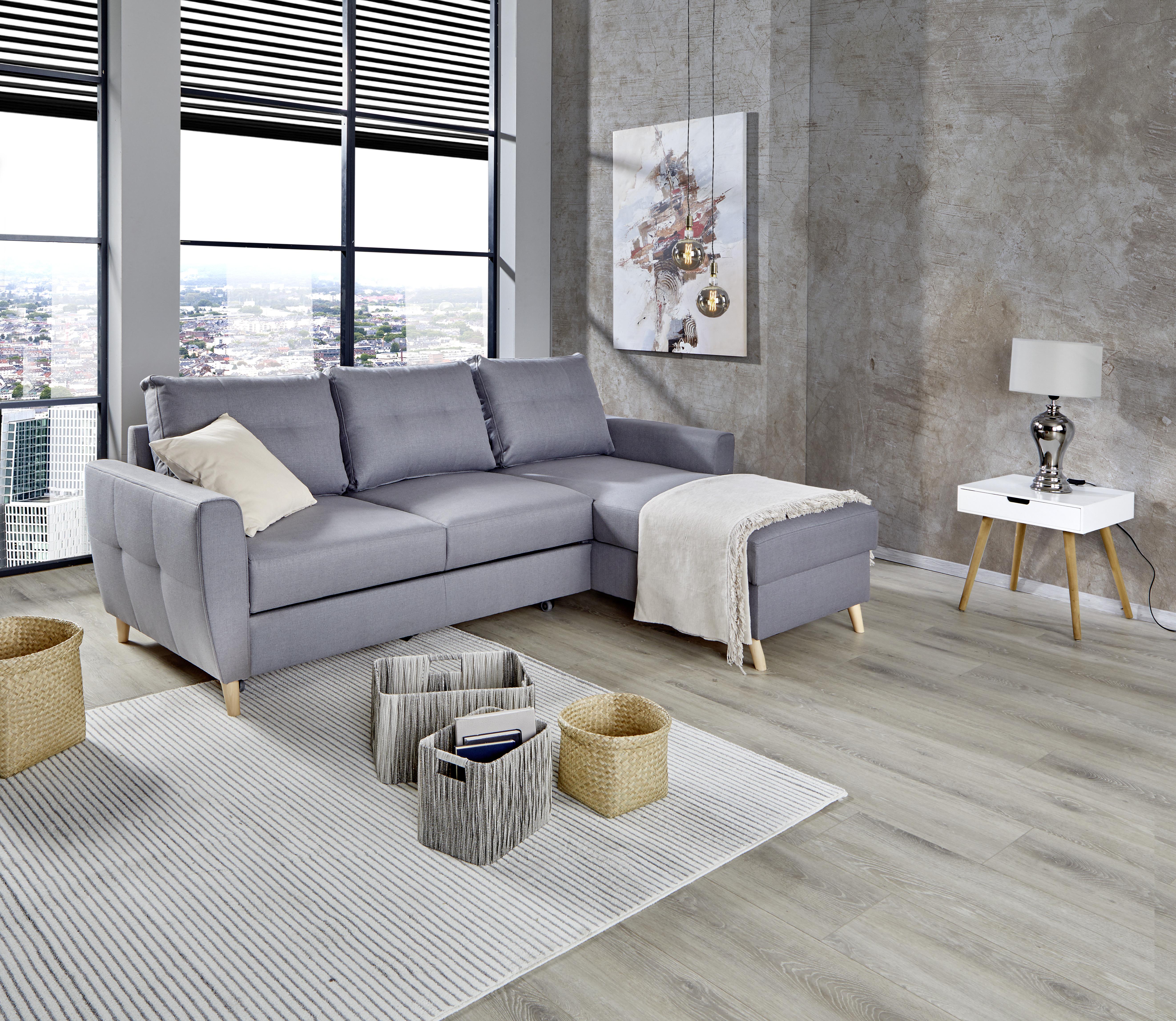 Sarokkanapé Clio - Szürke, Design, Textil (230/159cm) - Ondega