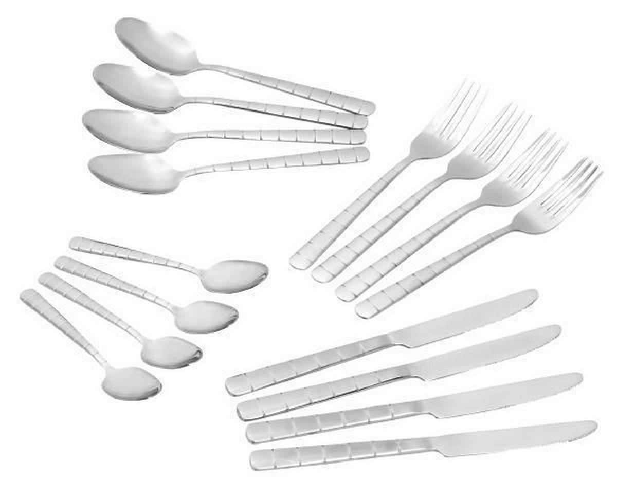 Besteckset 16-teilig Stefanie Für 4 Personen - Silberfarben, KONVENTIONELL, Metall - Luca Bessoni