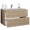 Waschtischkombi Badinos Sonoma Eiche B: 81 cm - Weiß/Sonoma Eiche, MODERN, Keramik/Holzwerkstoff (81cm) - MID.YOU