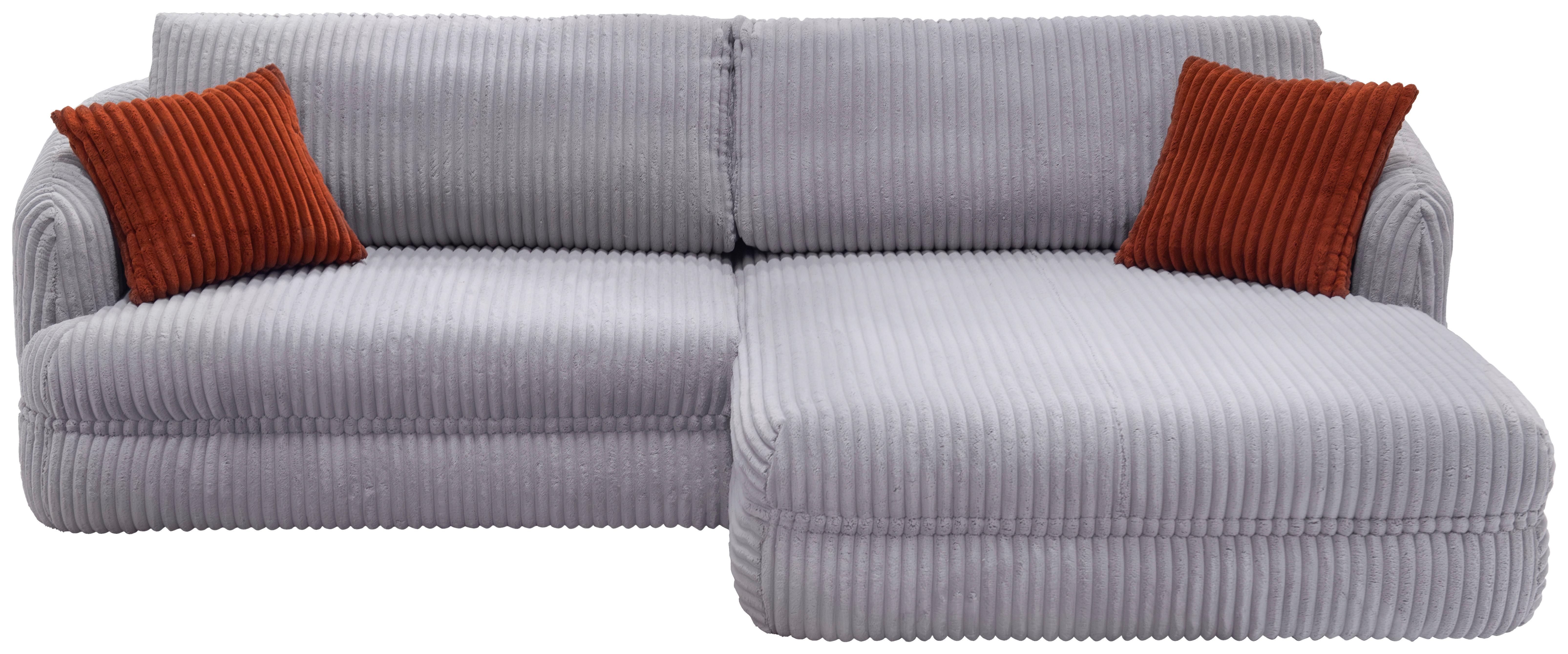 Ecksofa Lush, Grau Schenkel: 284x161 cm - Terracotta/Schwarz, Design, Textil (284/161cm) - Livetastic