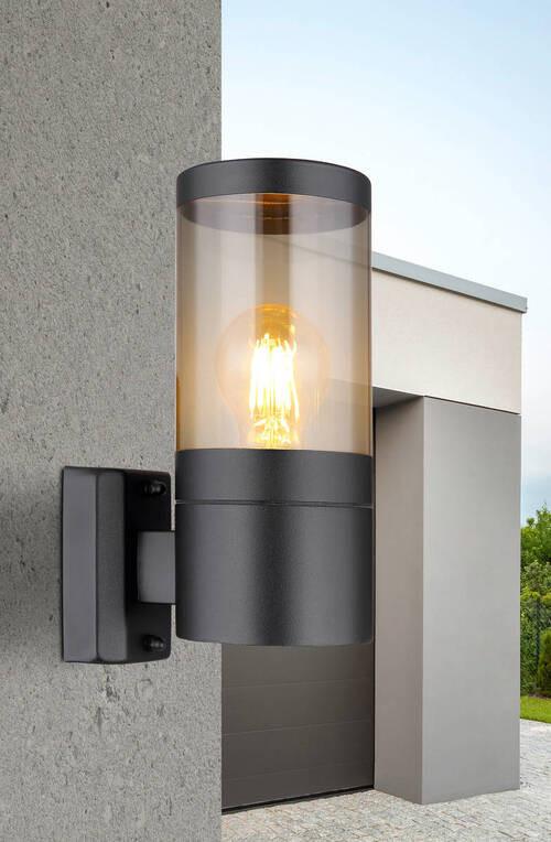 Außenleuchte 32014bs - Schwarz, Basics, Kunststoff/Metall (10,2/15,5/24cm) - Globo