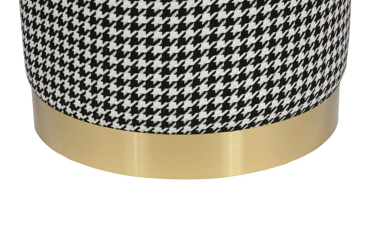 Hocker Nona 525 Schwarz/weiß D: 36 Cm - Goldfarben/Schwarz, Design, Textil (36/44cm) - Kayoom