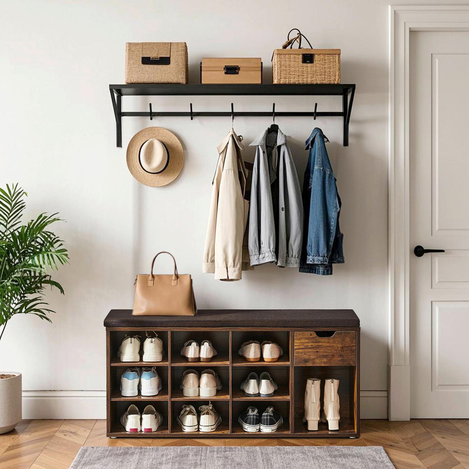 Schuhbank Dunkelbraun B: 104 Cm - Dunkelbraun, Trend, Holzwerkstoff (104/48/30cm) - MID.YOU