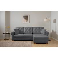 Ecksofa Arles Dunkelgrau 120 S: 266x161 Cm - Dunkelgrau/Buchefarben, Design, Textil (266/161cm) - MID.YOU