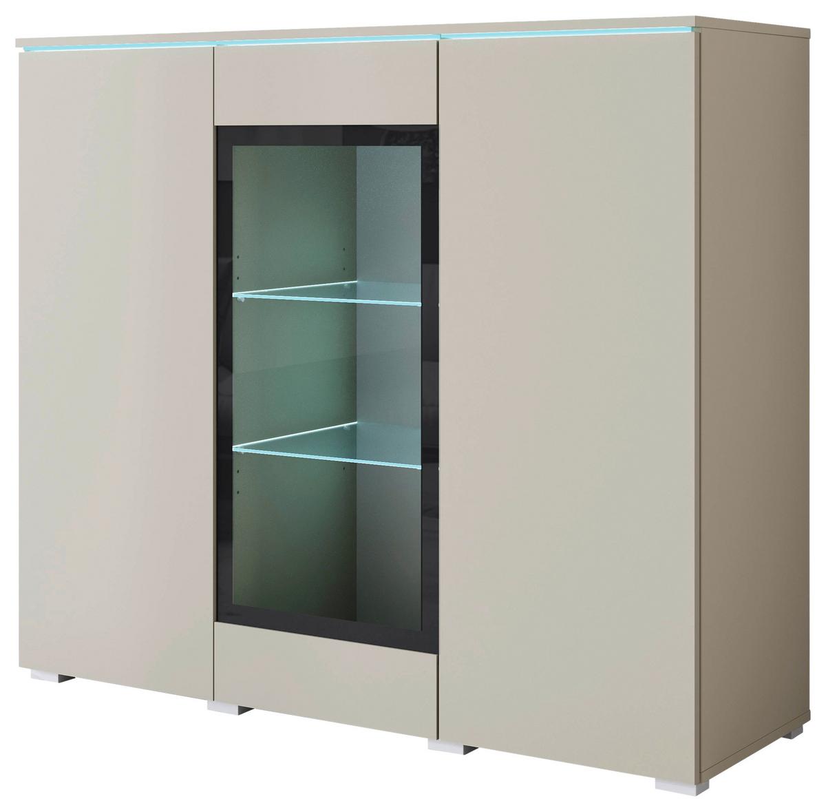 VYSOKÁ KOMODA VERA 120 - sivá/kašmírová, Trend, kompozitné drevo/plast (120/103,3/39,5cm)