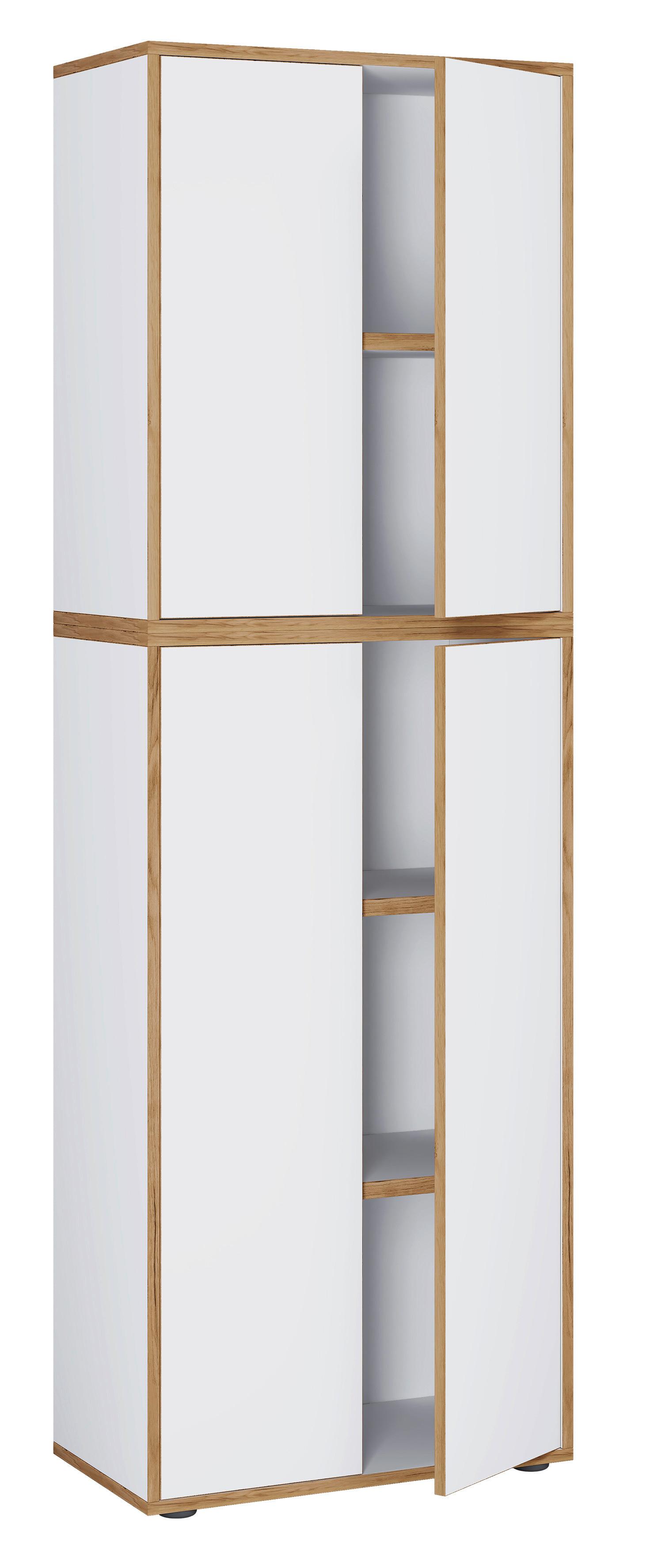 Aktenschrank Salia Weiß, Honigeiche B: 60 cm - Honigeiche/Weiß, Design, Holzwerkstoff (60/183/33cm) - MID.YOU