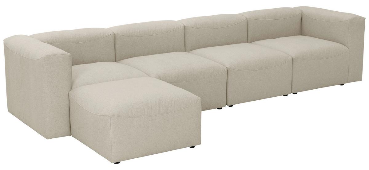 Ecksofa Lena Creme Flachgewebe - Creme, Design, Textil (350/73/100cm) - Max Winzer