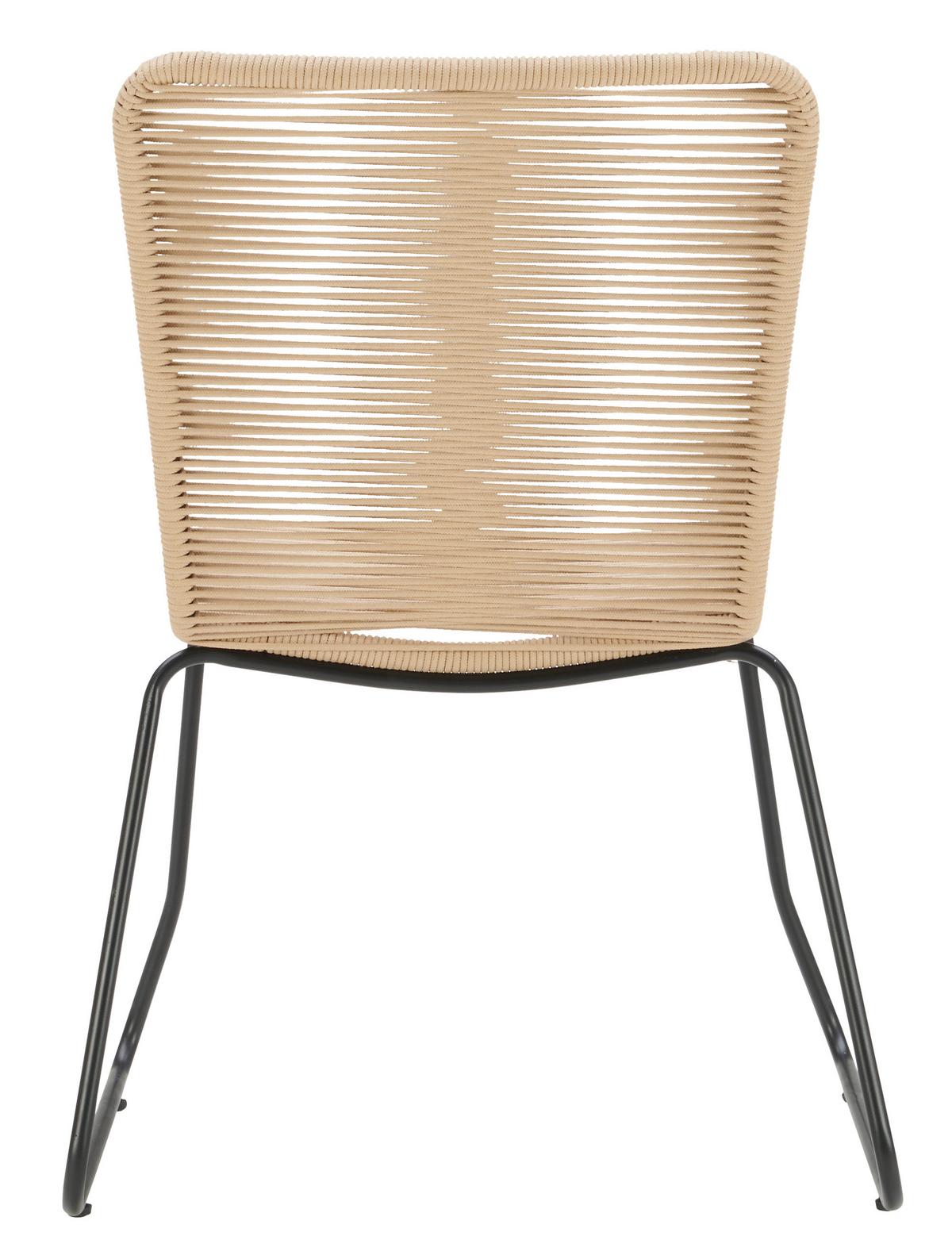 Gartenstuhl Trendy Aus Metall und Kunststoff - Beige/Schwarz, MODERN, Kunststoff/Metall (58/88/62cm) - Beldano