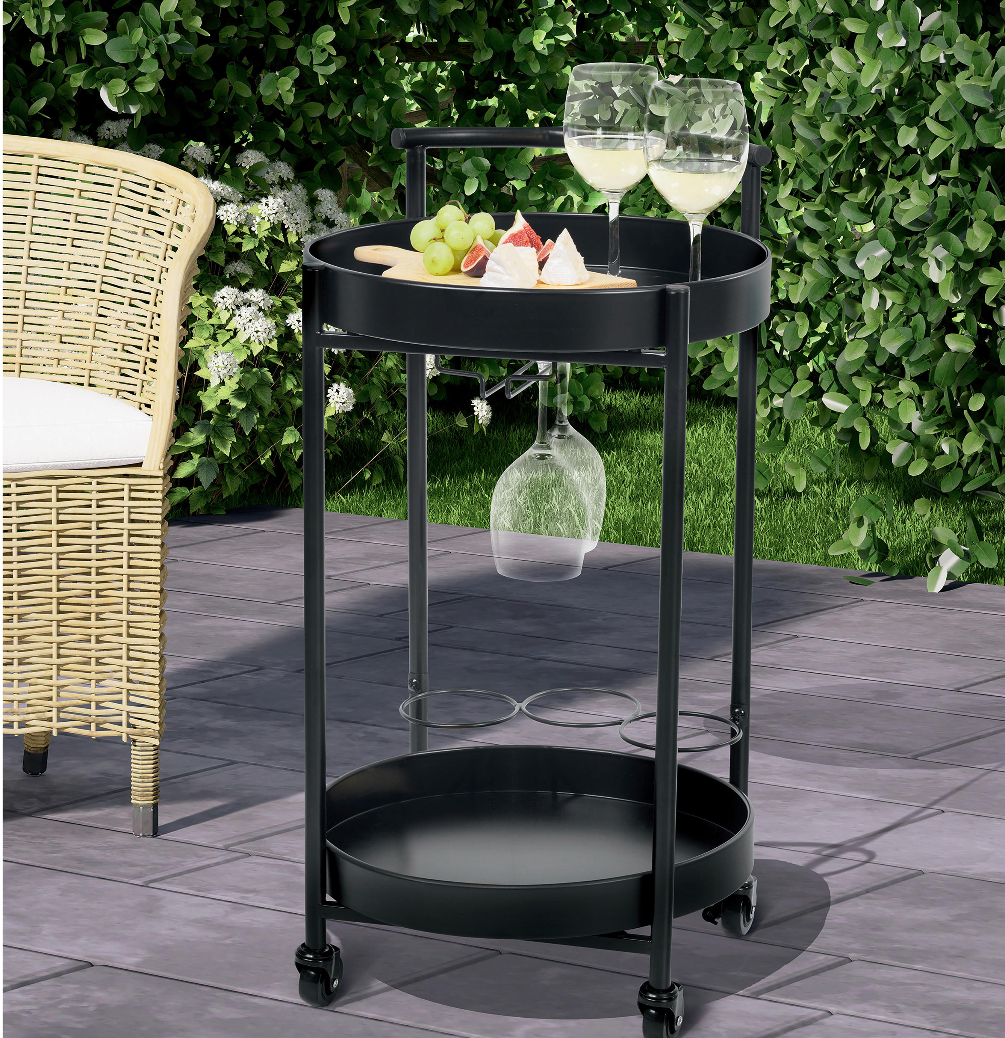 Garten-Servierwagen Servierwagen Calla - Anthrazit, LIFESTYLE, Kunststoff/Metall (40/75cm)