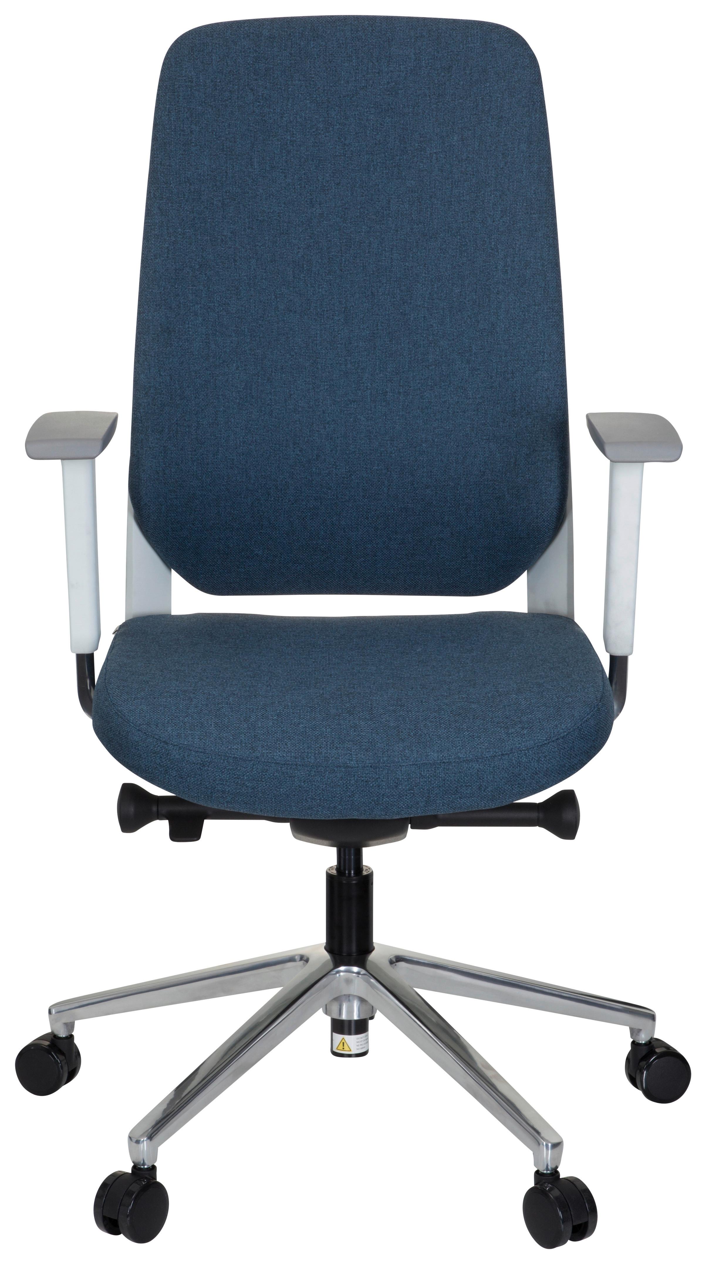 Drehstuhl Chiaro T4 White Armstützen Blau/weiß Bis 110kg - Blau/Weiß, MODERN, Kunststoff/Textil (56/131/67cm) - MID.YOU
