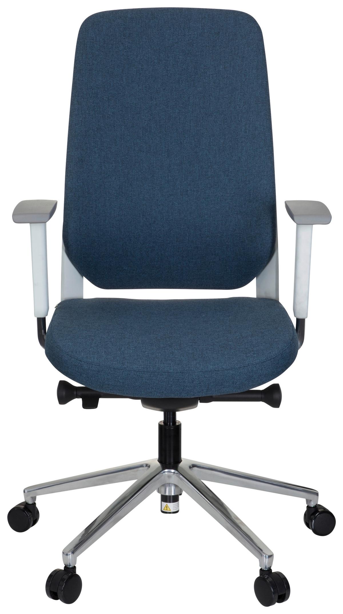 Drehstuhl Chiaro T4 White Armstützen Blau/weiß Bis 110kg - Blau/Weiß, MODERN, Kunststoff/Textil (56/131/67cm) - MID.YOU