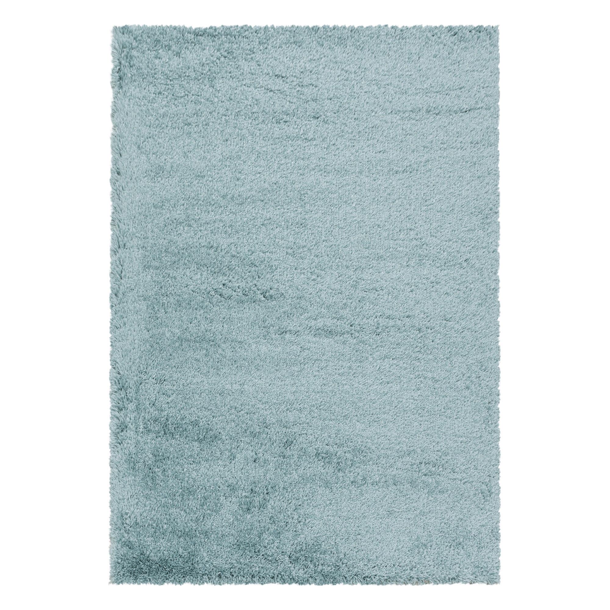 Hochflor Teppich Blau Naturfaser Fluffy 160x230 cm - Blau, Basics, Textil (160/230cm)