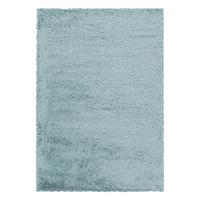 Hochflor Teppich Blau Naturfaser Fluffy 160x230 cm - Blau, Basics, Textil (160/230cm)