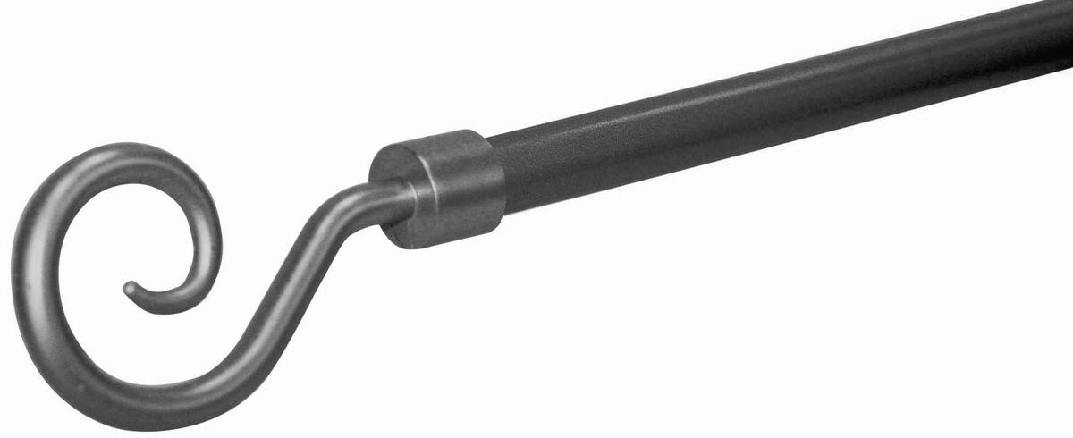 Rundstangengarnitur 1-Lfg Paul Schwarz L: 130-240 cm - Schwarz, KONVENTIONELL, Metall (130-240cm) - Ondega