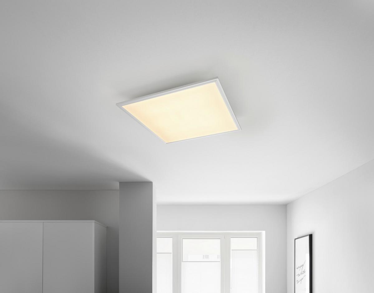 STROPNÉ LED SVIETIDLO CORNELIUS - biela/strieborná, Modern, kov/plast (60/60/7,5cm) - Mömax